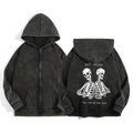 Vintage Washed Zip-Up Hoodies Distressed Casual Printed Unisex T-shirt, Sweatshirt, Hoodie, Long Sleeve Tee - T-Shirt, Sweatshirt, Hoodie