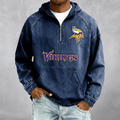 Minnesota Vikings Men's Denim Long - Sleeve Half-Zip Denim Hoodies Unisex T-shirt, Sweatshirt, Hoodie, Long Sleeve Tee - T-Shirt, Sweatshirt, Hoodie
