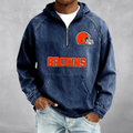 Cleveland Browns Men's Denim Long - Sleeve Half-Zip Denim Hoodies Unisex T-shirt, Sweatshirt, Hoodie, Long Sleeve Tee - T-Shirt, Sweatshirt, Hoodie