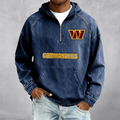Washington Commanders Men's Denim Long - Sleeve Half-Zip Denim Hoodies Unisex T-shirt, Sweatshirt, Hoodie, Long Sleeve Tee - T-Shirt, Sweatshirt, Hoodie