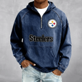 Pittsburgh Steeler Men's Denim Long - Sleeve Half-Zip Denim Hoodies Unisex T-shirt, Sweatshirt, Hoodie, Long Sleeve Tee - T-Shirt, Sweatshirt, Hoodie