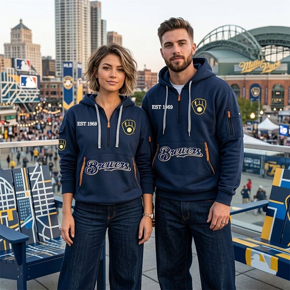 2026 Milwaukee Brewers EST 1969 Quarter Zip Hoodie Unisex T-shirt, Sweatshirt, Hoodie, Long Sleeve Tee - T-Shirt, Sweatshirt, Hoodie