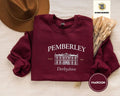 Pride and Prejudice Embroidered Crewneck Sweatshirt  Mr. Darcy & Elizabeth Bennet, Pemberley Estate - T-Shirt, Sweatshirt, Hoodie