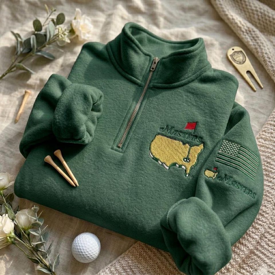 Masters Golf Tournament Quarter Zip Embroidery Sweatshirt, Augusta Preppy Sweatshirt, Masters Golf Tournament, Augusta Golf Shirt - T-Shirt, Sweatshirt, Hoodie