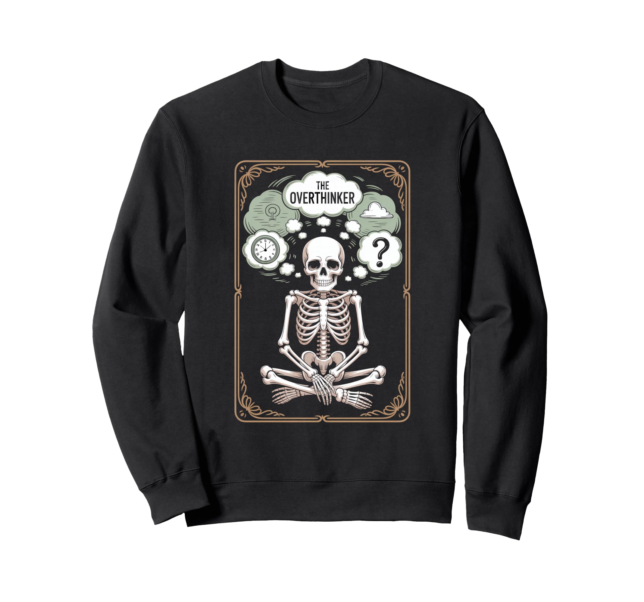 Overthinker Skeleton Tarot Sweatshirt - Aesthetic Graphic Unisex - T-Shirt, Sweatshirt, Hoodie