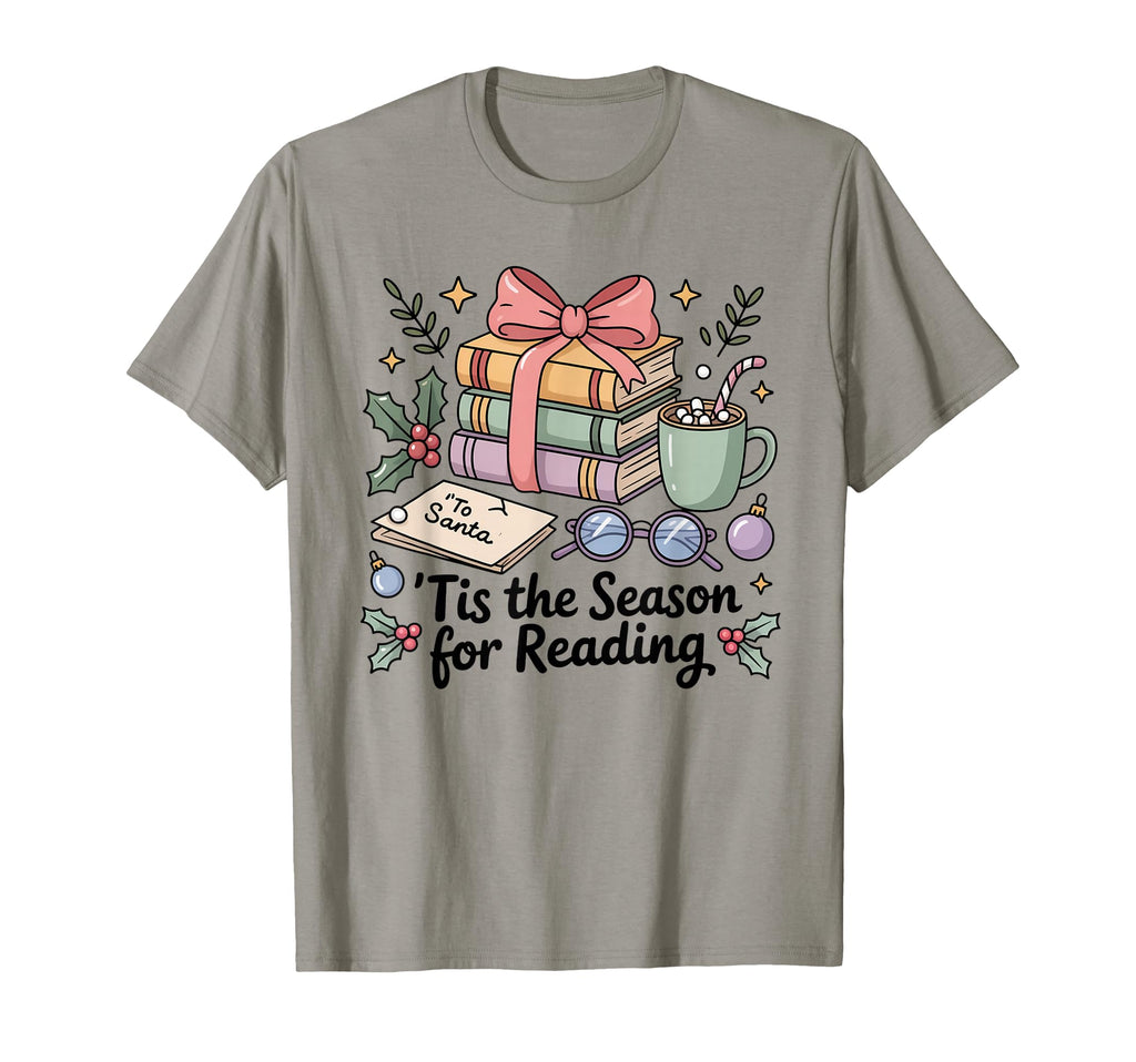 Book Lover Tis Season Reading Holiday T-Shirt - Aesthetic Graphic Men Women - T-Shirt, Sweatshirt, Hoodie