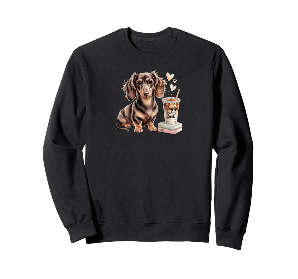 Dachshund Long Haired Dog Moms Sweatshirt - Custom Art Print for Adults - T-Shirt, Sweatshirt, Hoodie