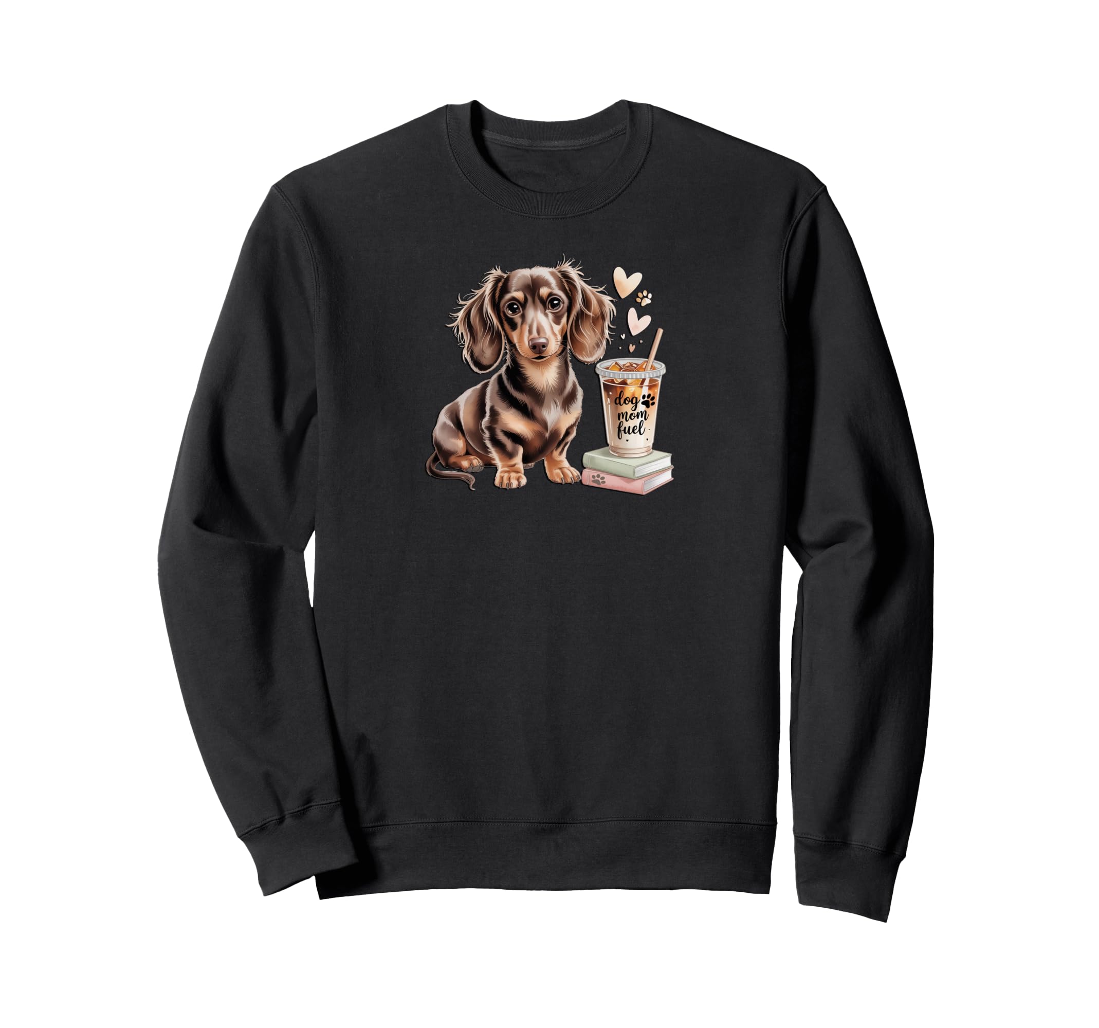 Dachshund Long Haired Dog Moms Sweatshirt - Custom Art Print for Adults - T-Shirt, Sweatshirt, Hoodie