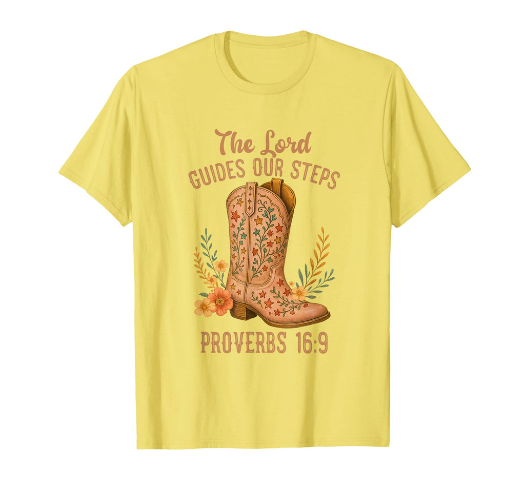 Floral Proverbs 16 9 Lord Guides Our Steps T-Shirt - Trendy Graphic Unisex - T-Shirt, Sweatshirt, Hoodie