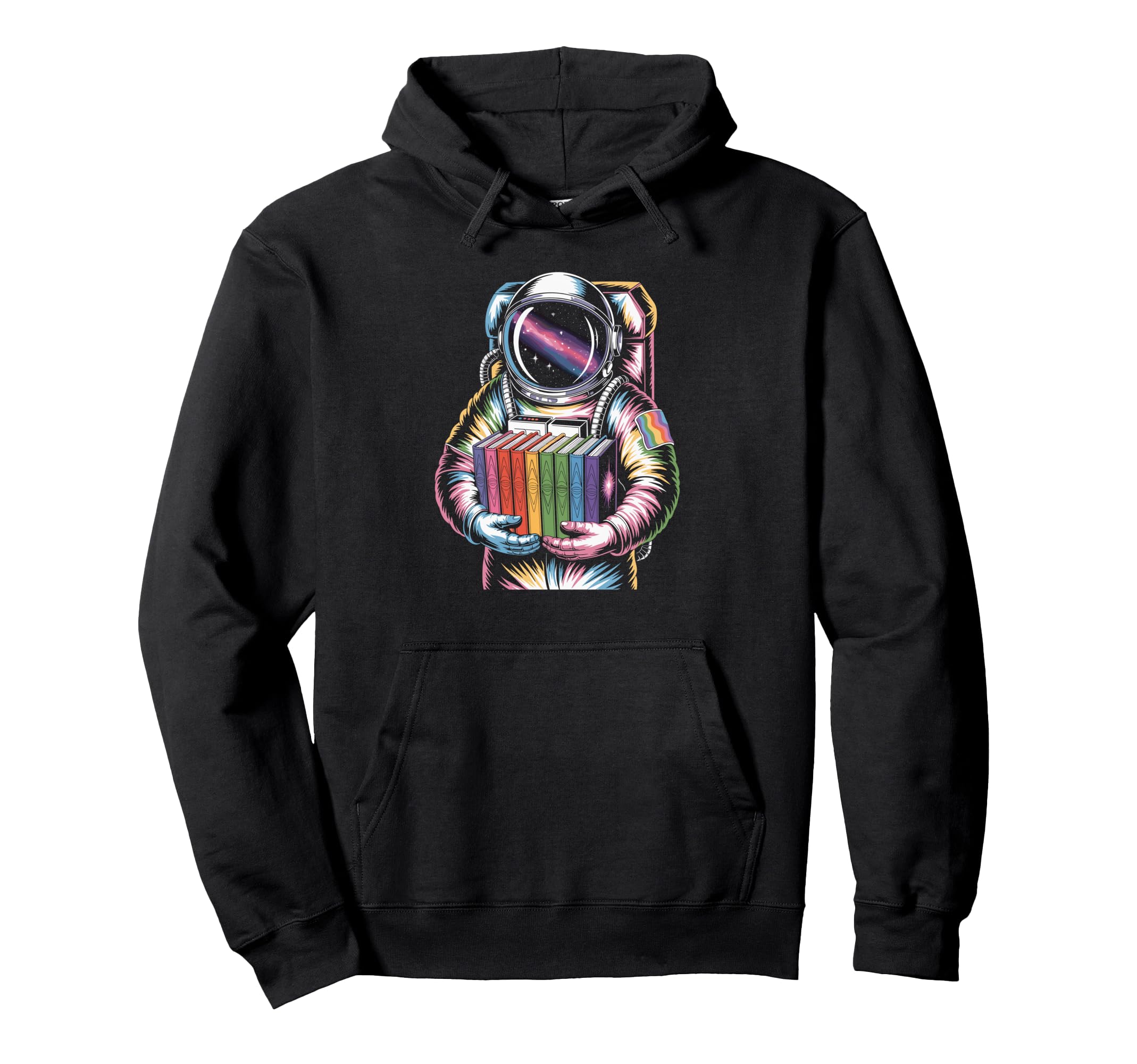 Astronaut Discovering Magical Book Hoodie - Unique Graphic for Adults - T-Shirt, Sweatshirt, Hoodie