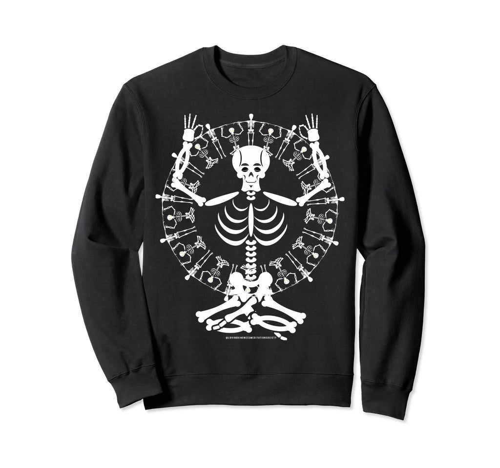 Halloween Meditate Skeleton Sweatshirt - Custom Art Print Unisex - T-Shirt, Sweatshirt, Hoodie
