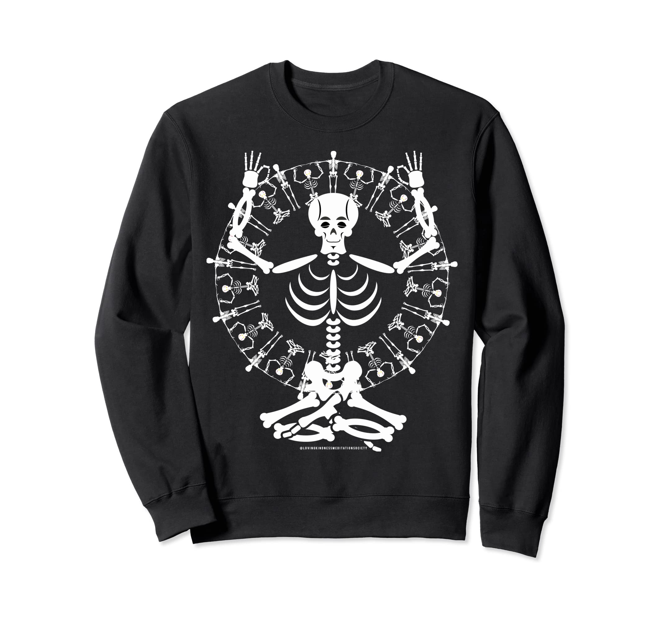 Halloween Meditate Skeleton Sweatshirt - Custom Art Print Unisex - T-Shirt, Sweatshirt, Hoodie