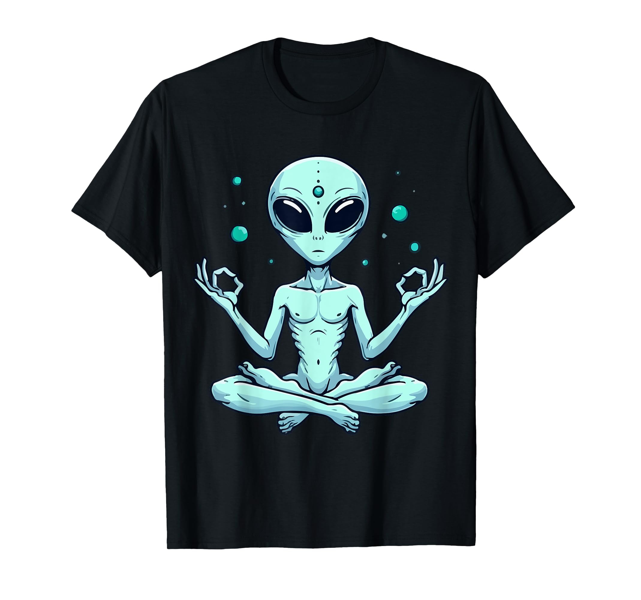 Meditation Alien Yoga Pose Relaxing T-Shirt - Custom Art Print Unisex - T-Shirt, Sweatshirt, Hoodie