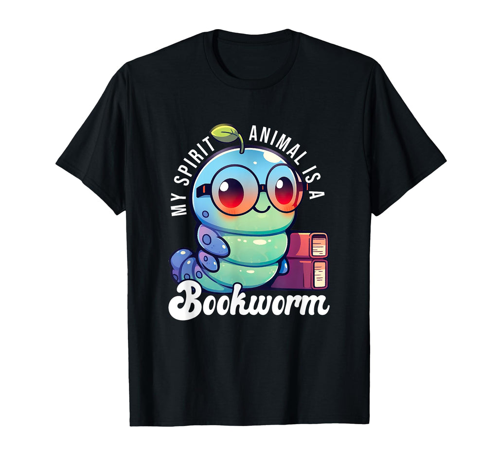 My Spirit Animal Is Bookworm Book T-Shirt - Minimalist Print for Adults - T-Shirt, Sweatshirt, Hoodie