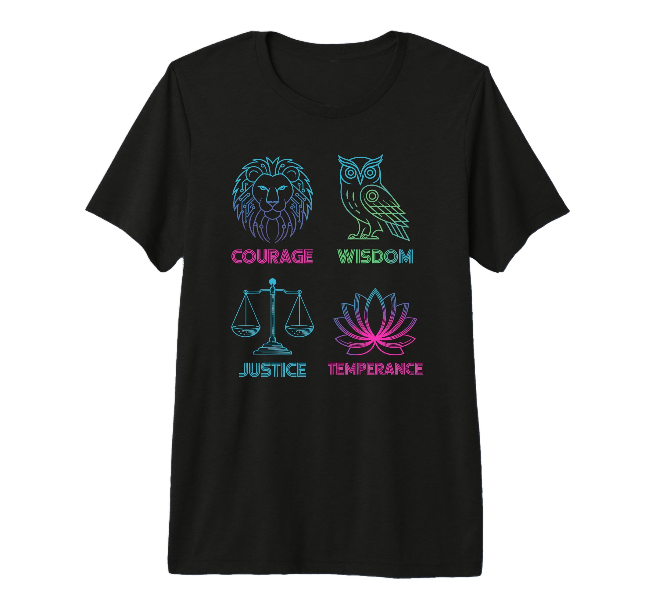 Four Pillars Stoicism Meditation And T-Shirt - Graphic Print Unisex - T-Shirt, Sweatshirt, Hoodie