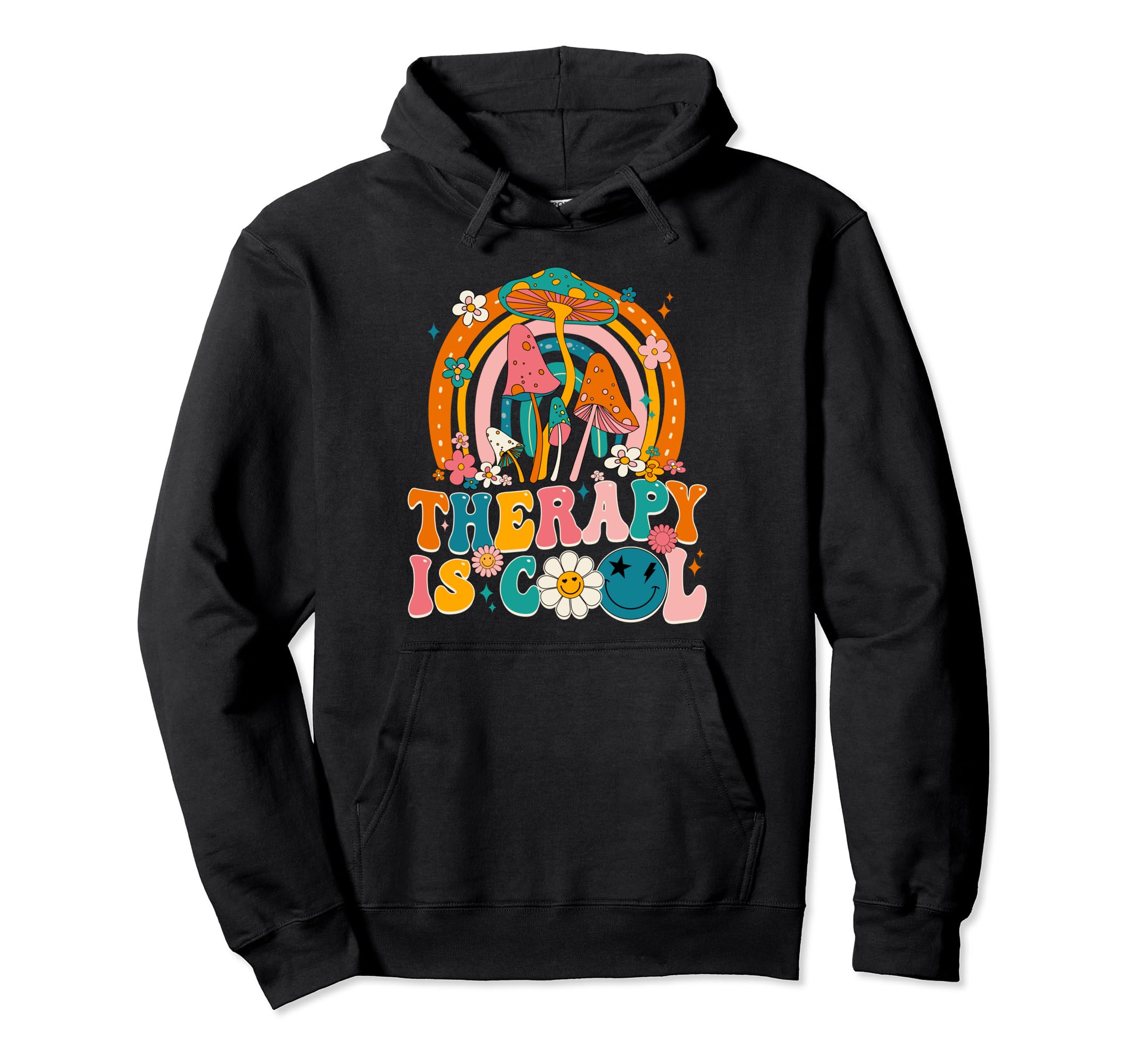 Groovy Therapy Is Mental Health Matters Hoodie - Custom Art Print Unisex - T-Shirt, Sweatshirt, Hoodie