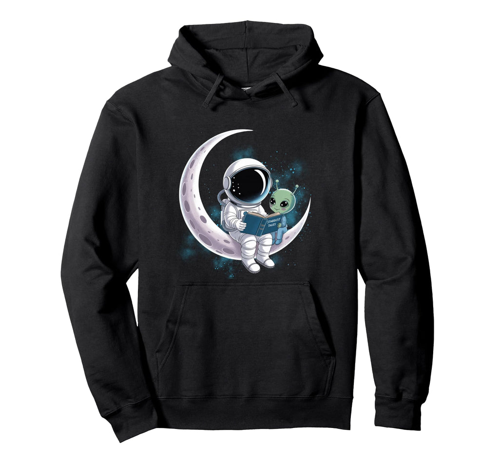 Astronaut Reading Book To Alien Moon Hoodie - Unique Graphic Men Women - T-Shirt, Sweatshirt, Hoodie