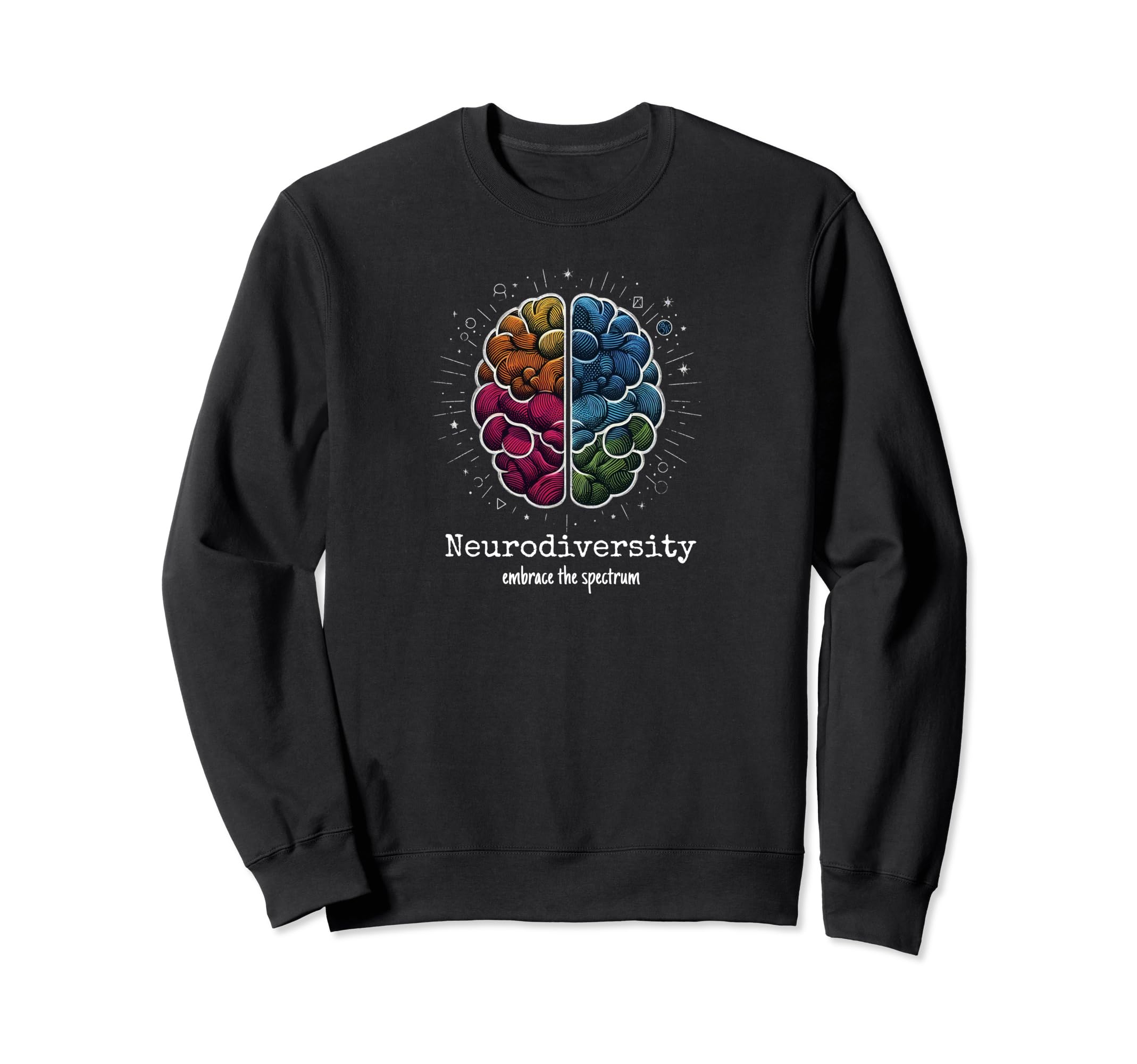 Colorful Rainbow Brain Sweatshirt - Custom Art Print for Adults - T-Shirt, Sweatshirt, Hoodie