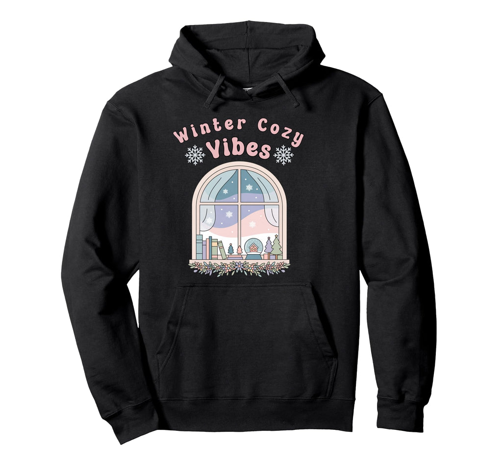 Winter Cozy Vibes Book Lover Hoodie - Novelty Apparel Unisex - T-Shirt, Sweatshirt, Hoodie