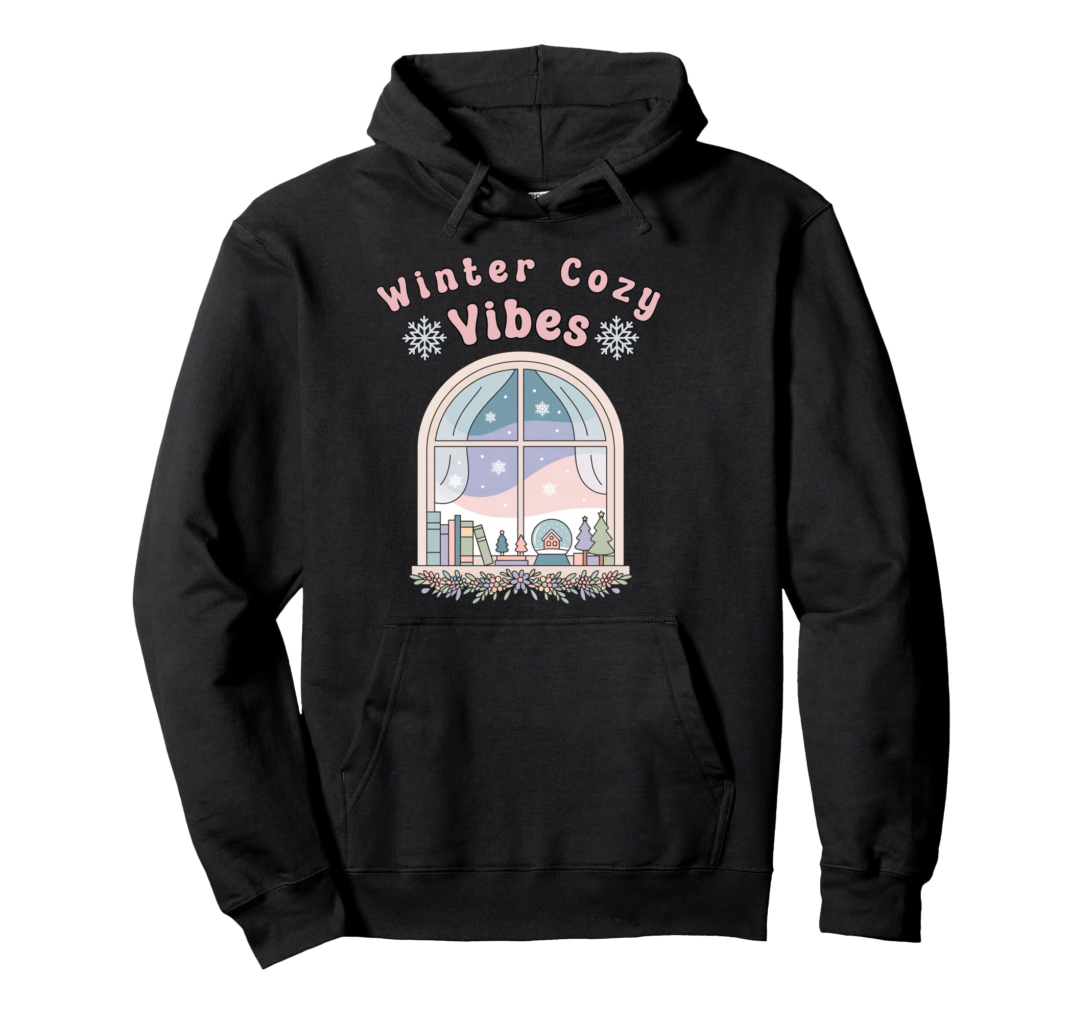 Winter Cozy Vibes Book Lover Hoodie - Novelty Apparel Unisex - T-Shirt, Sweatshirt, Hoodie