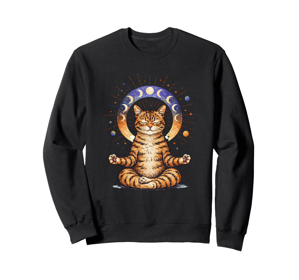 Zen Cat Spiritual Buddhist Sweatshirt - Casual Everyday Wear Men Women - T-Shirt, Sweatshirt, Hoodie