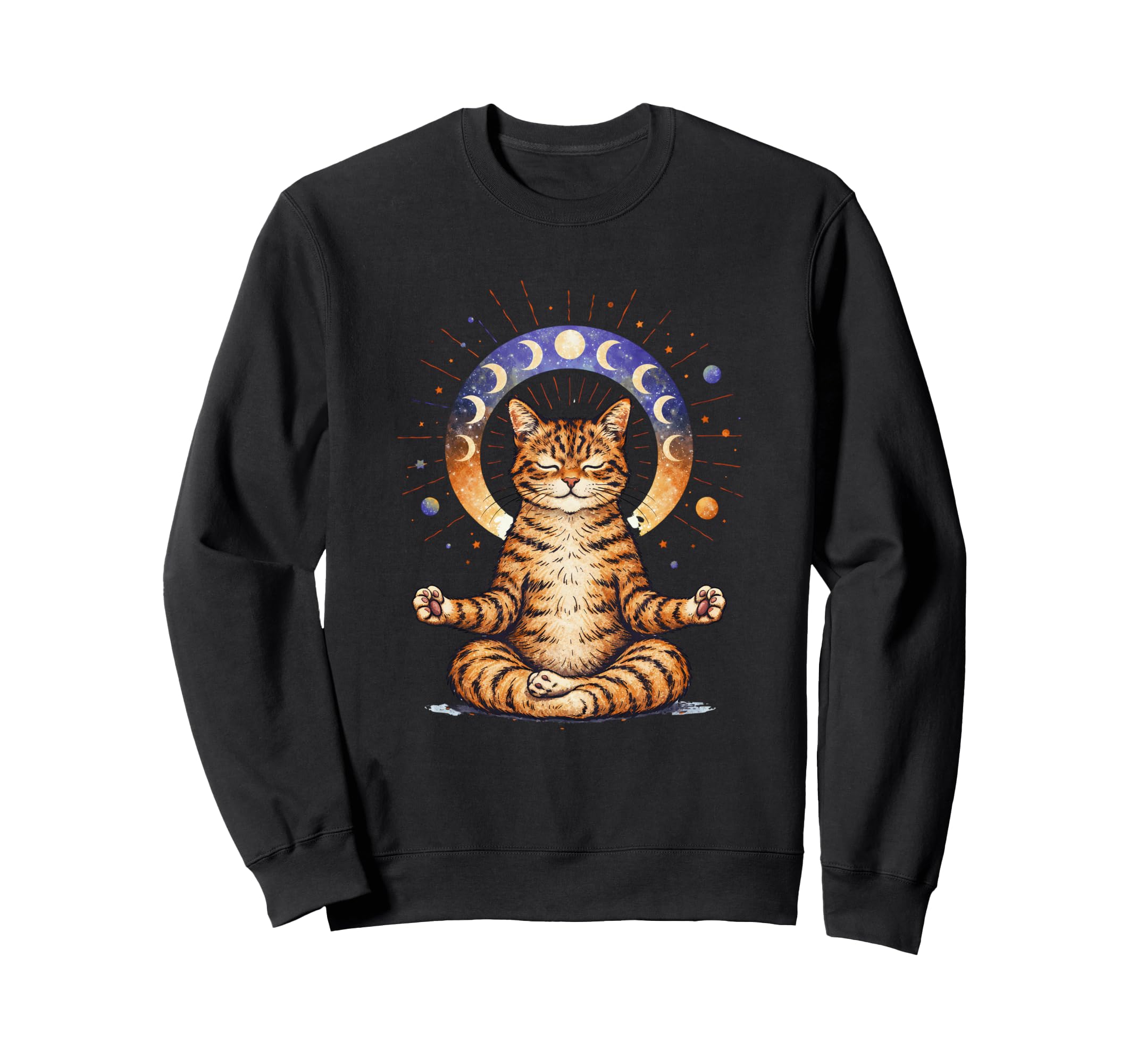 Zen Cat Spiritual Buddhist Sweatshirt - Casual Everyday Wear Men Women - T-Shirt, Sweatshirt, Hoodie