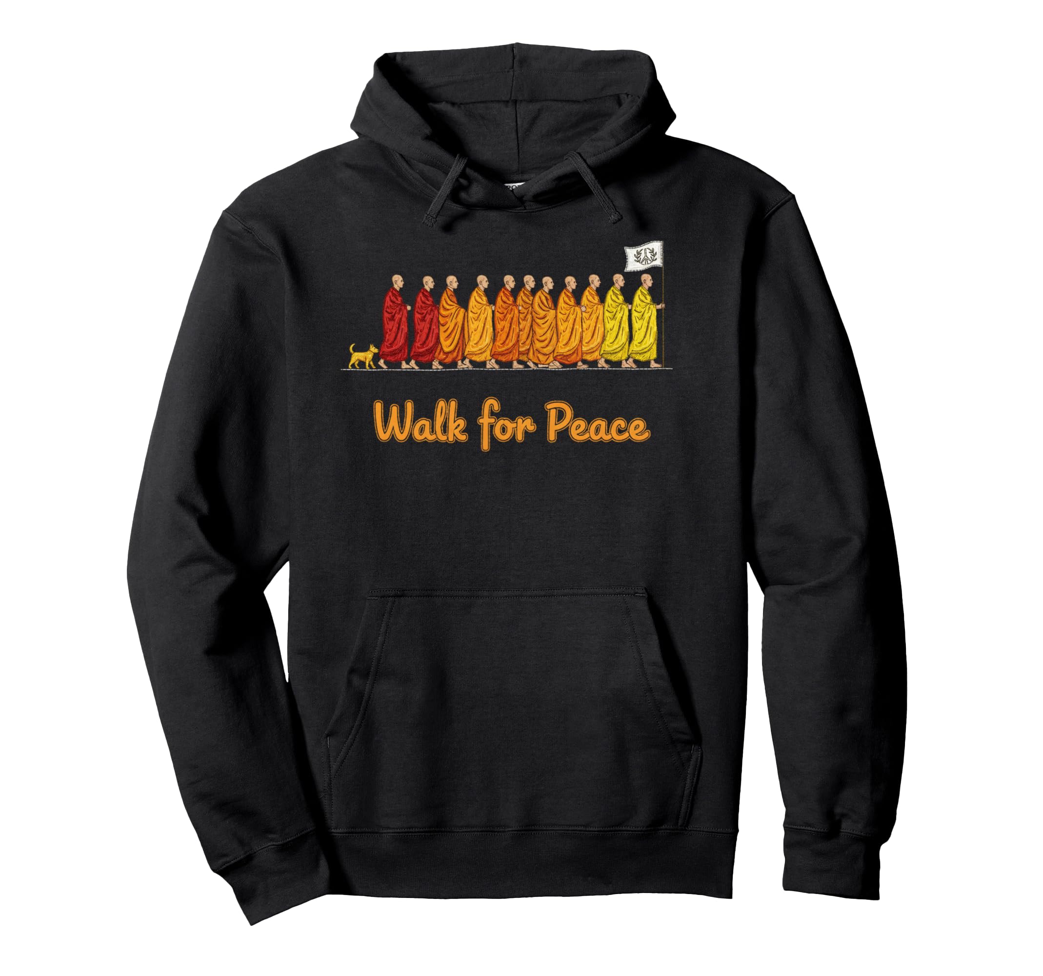 Walk Peace Buddhist Monks Parade Hoodie - Streetwear Style Unisex - T-Shirt, Sweatshirt, Hoodie