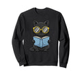 Cat Reading Book Nerd Kitty Sweatshirt - Aesthetic Graphic for Adults - T-Shirt, Sweatshirt, Hoodie