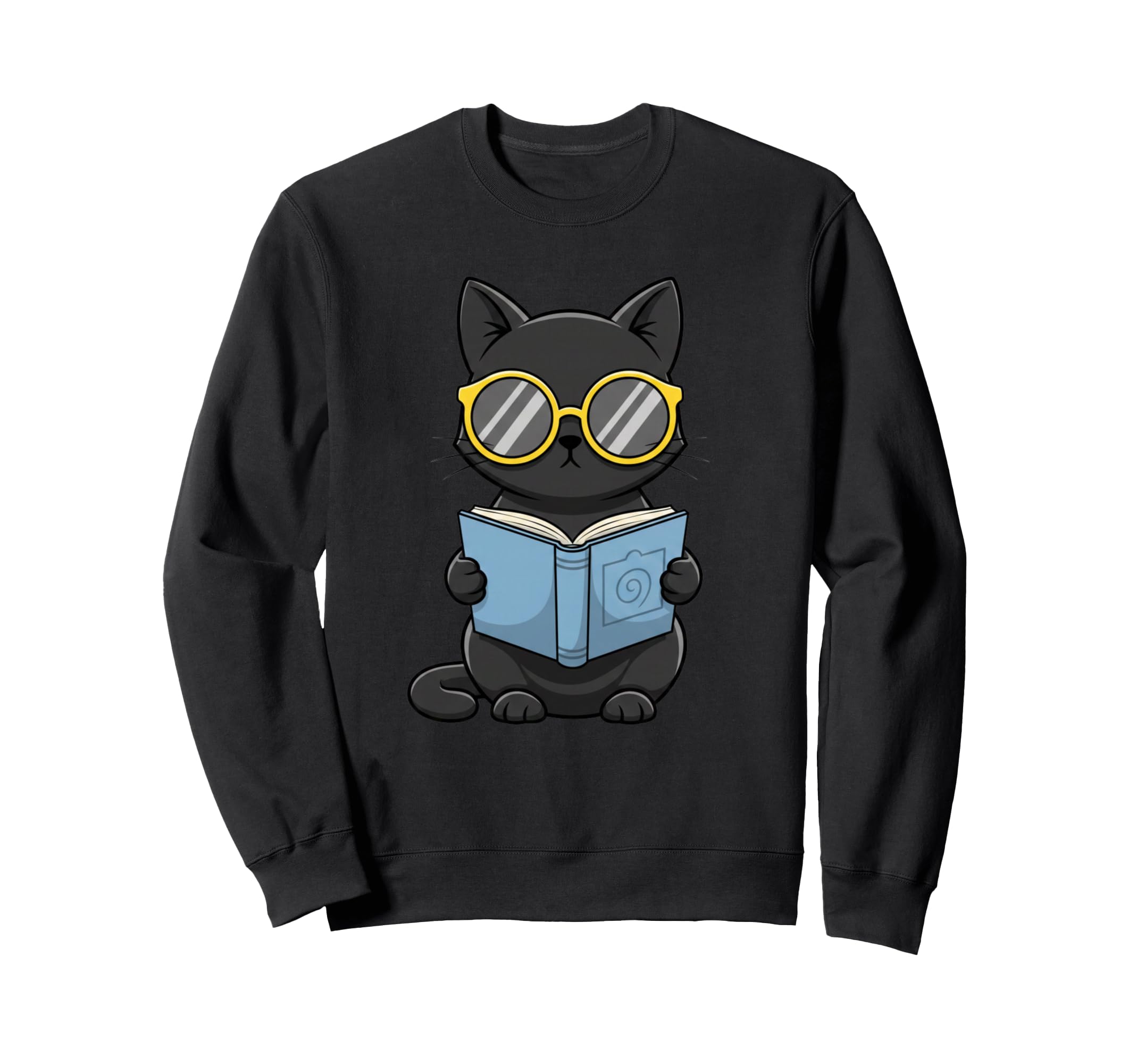 Cat Reading Book Nerd Kitty Sweatshirt - Aesthetic Graphic for Adults - T-Shirt, Sweatshirt, Hoodie