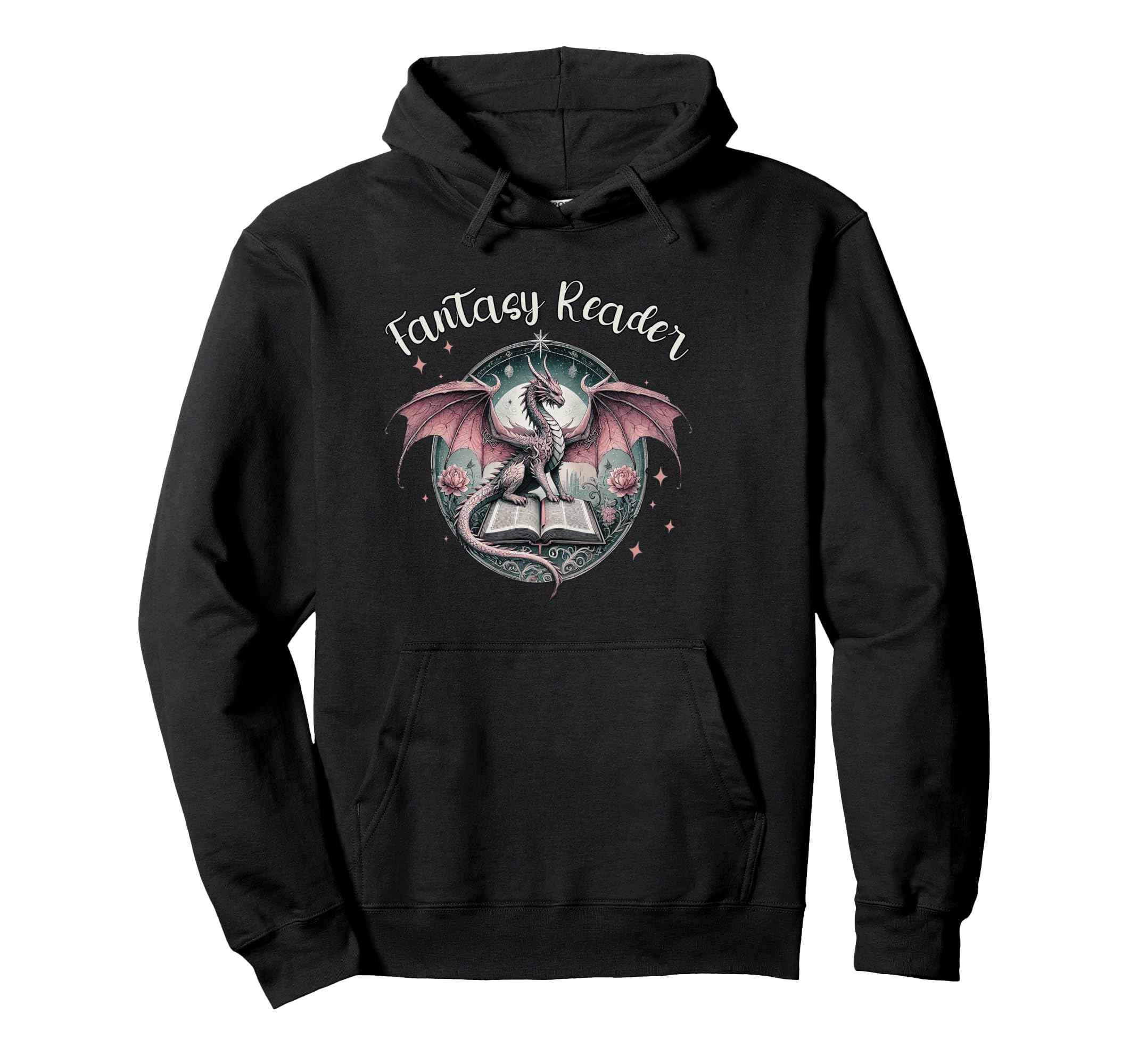Fantasy Reader Dragon Book Lover Hoodie - Unique Graphic Men Women - T-Shirt, Sweatshirt, Hoodie