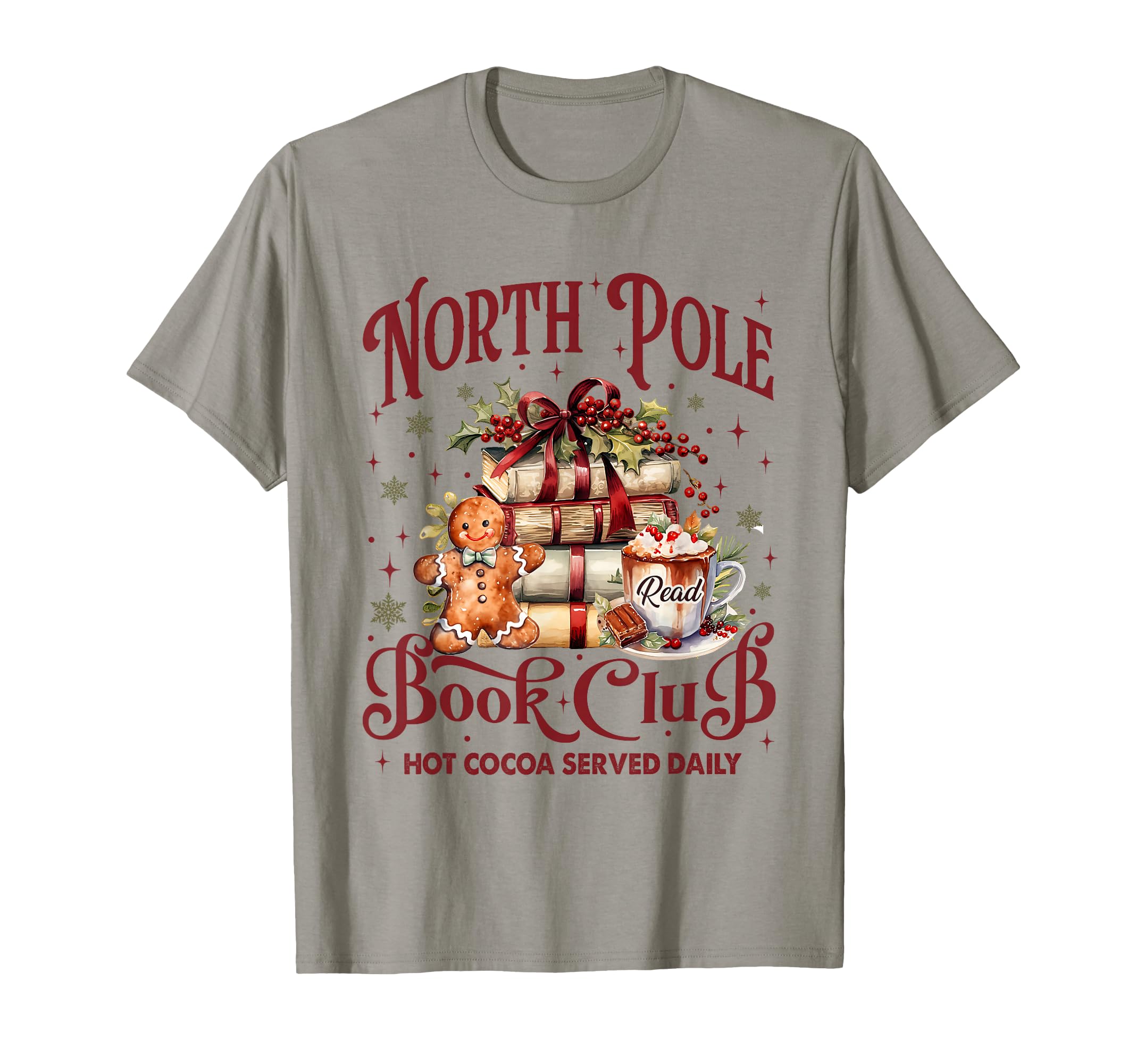 North Pole Book Club Hot Cocoa Served T-Shirt - Aesthetic Graphic Unisex - T-Shirt, Sweatshirt, Hoodie