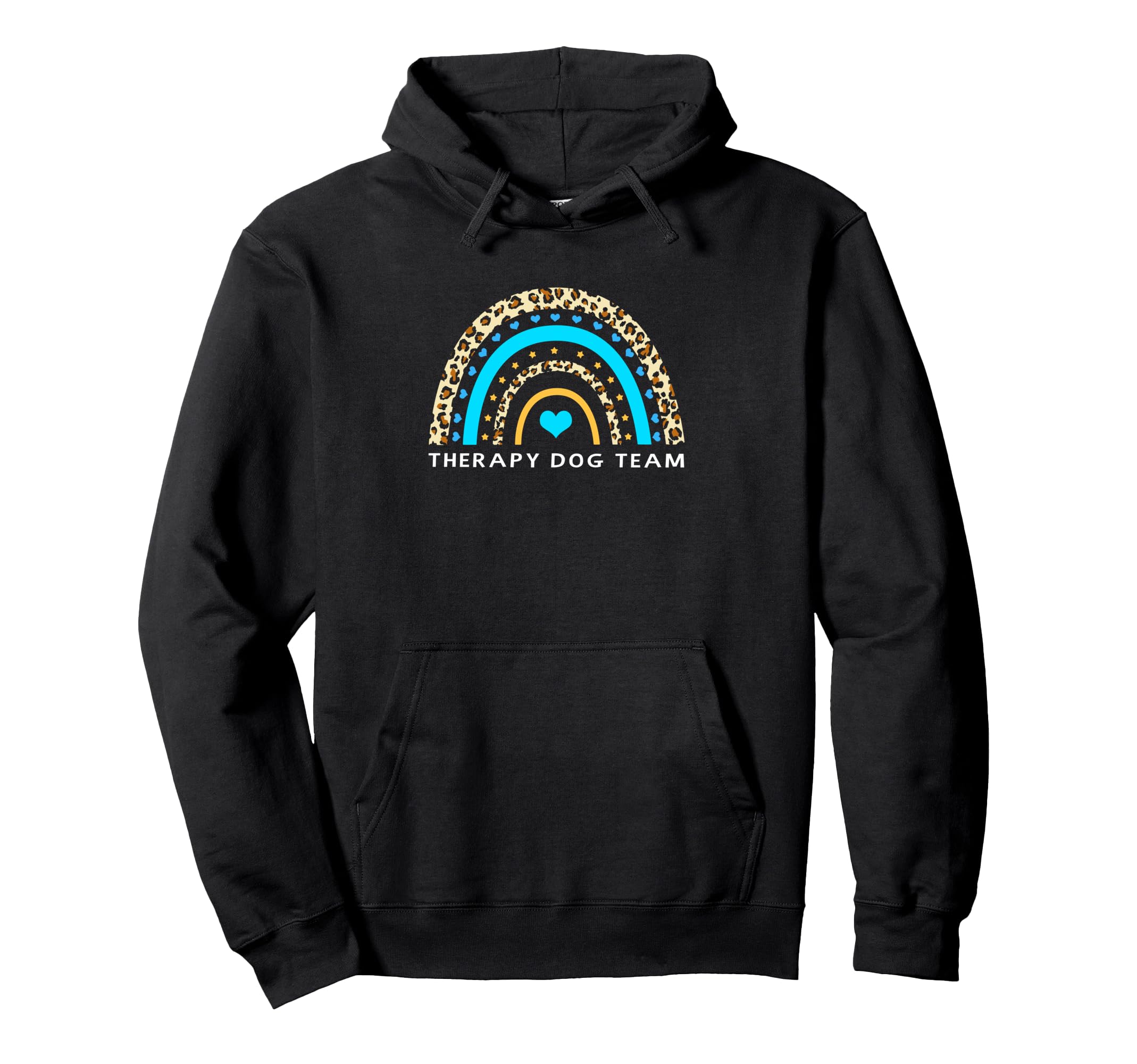 Boho Rainbow Animal Therapy Dog Team Hoodie - Custom Art Print for Adults - T-Shirt, Sweatshirt, Hoodie