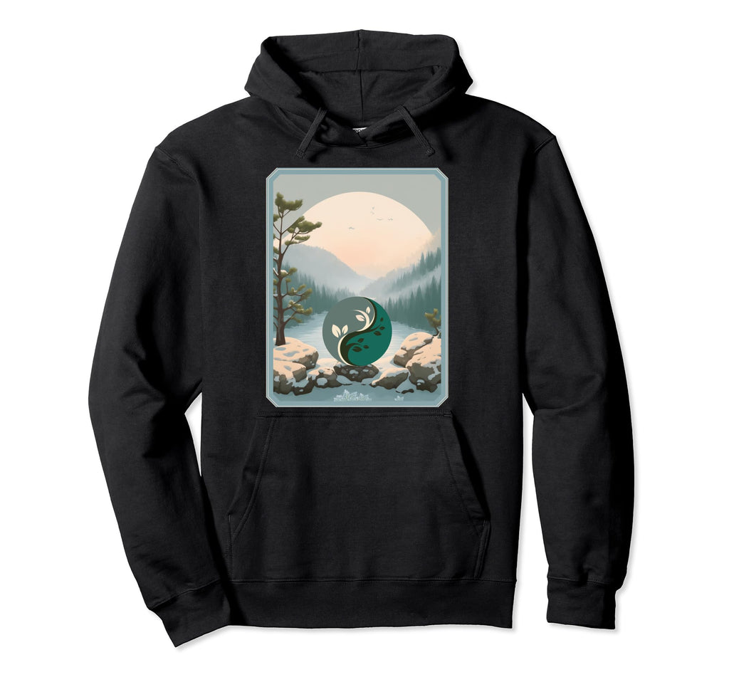 Yin Yang Yoga Mindfulness Peaceful Positive Hoodie - Graphic Print Unisex - T-Shirt, Sweatshirt, Hoodie