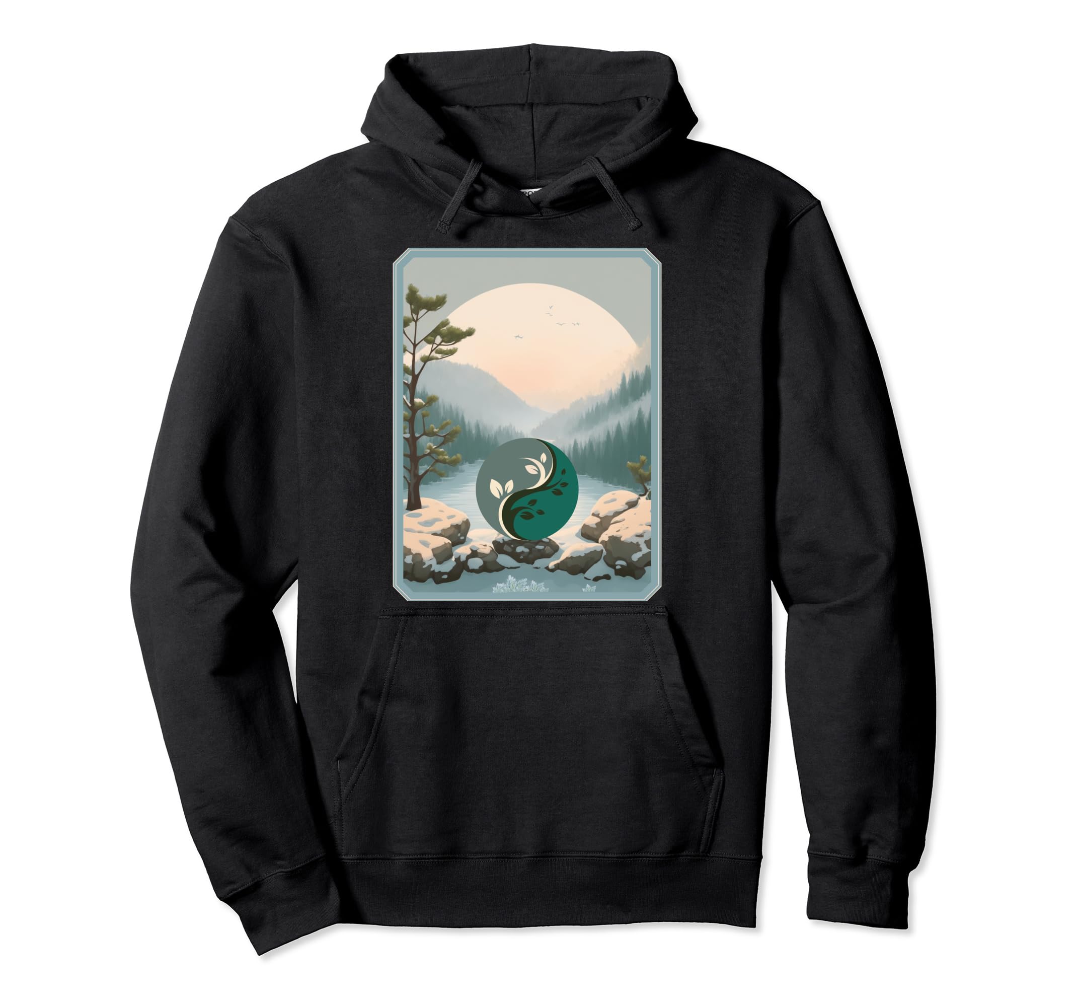 Yin Yang Yoga Mindfulness Peaceful Positive Hoodie - Graphic Print Unisex - T-Shirt, Sweatshirt, Hoodie