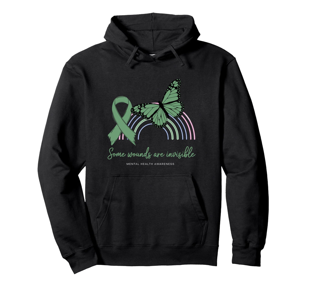Some Wounds Are Invisible Mental Health Hoodie - Fun Novelty Design Unisex - T-Shirt, Sweatshirt, Hoodie