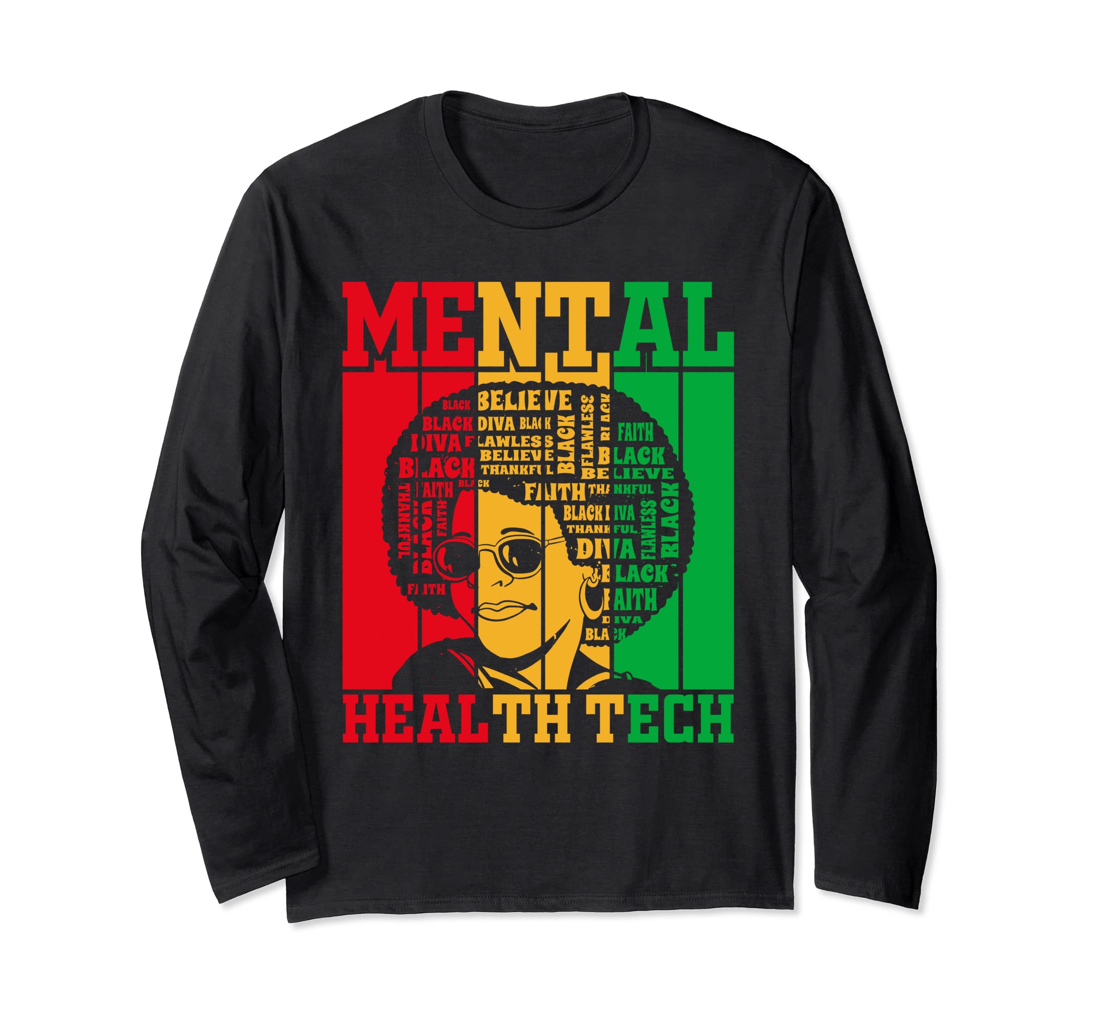 Mental Health Tech Black History Red Hoodie - Custom Art Print Men Women - T-Shirt, Sweatshirt, Hoodie