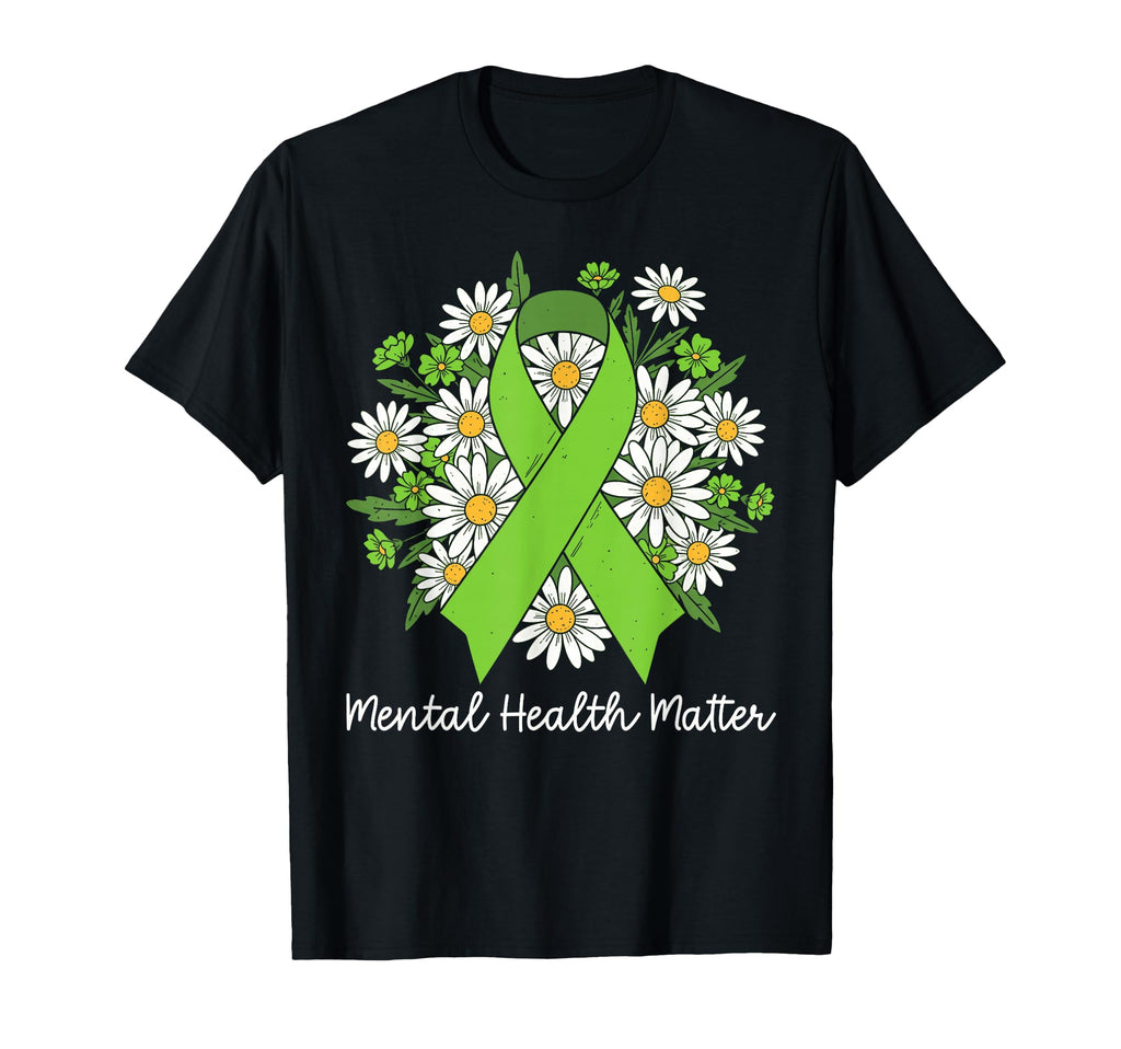 Mental Health Matters Green Ribbon T-Shirt - Custom Art Print for Adults - T-Shirt, Sweatshirt, Hoodie