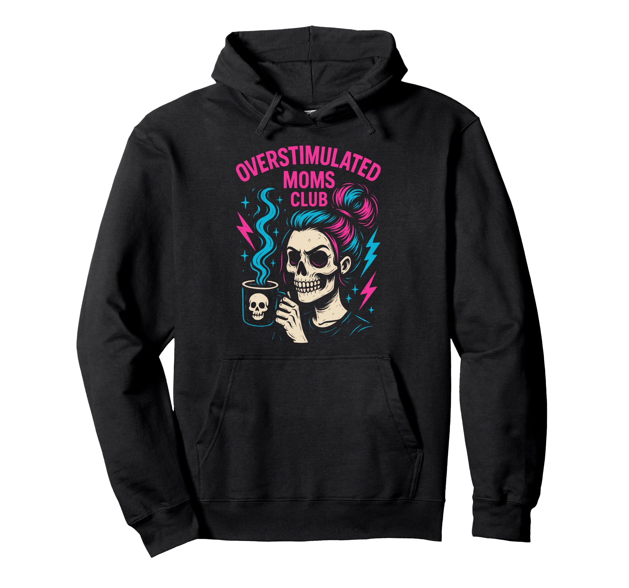 Groovy Overstimulated Moms Club Hoodie - Custom Art Print for Adults - T-Shirt, Sweatshirt, Hoodie