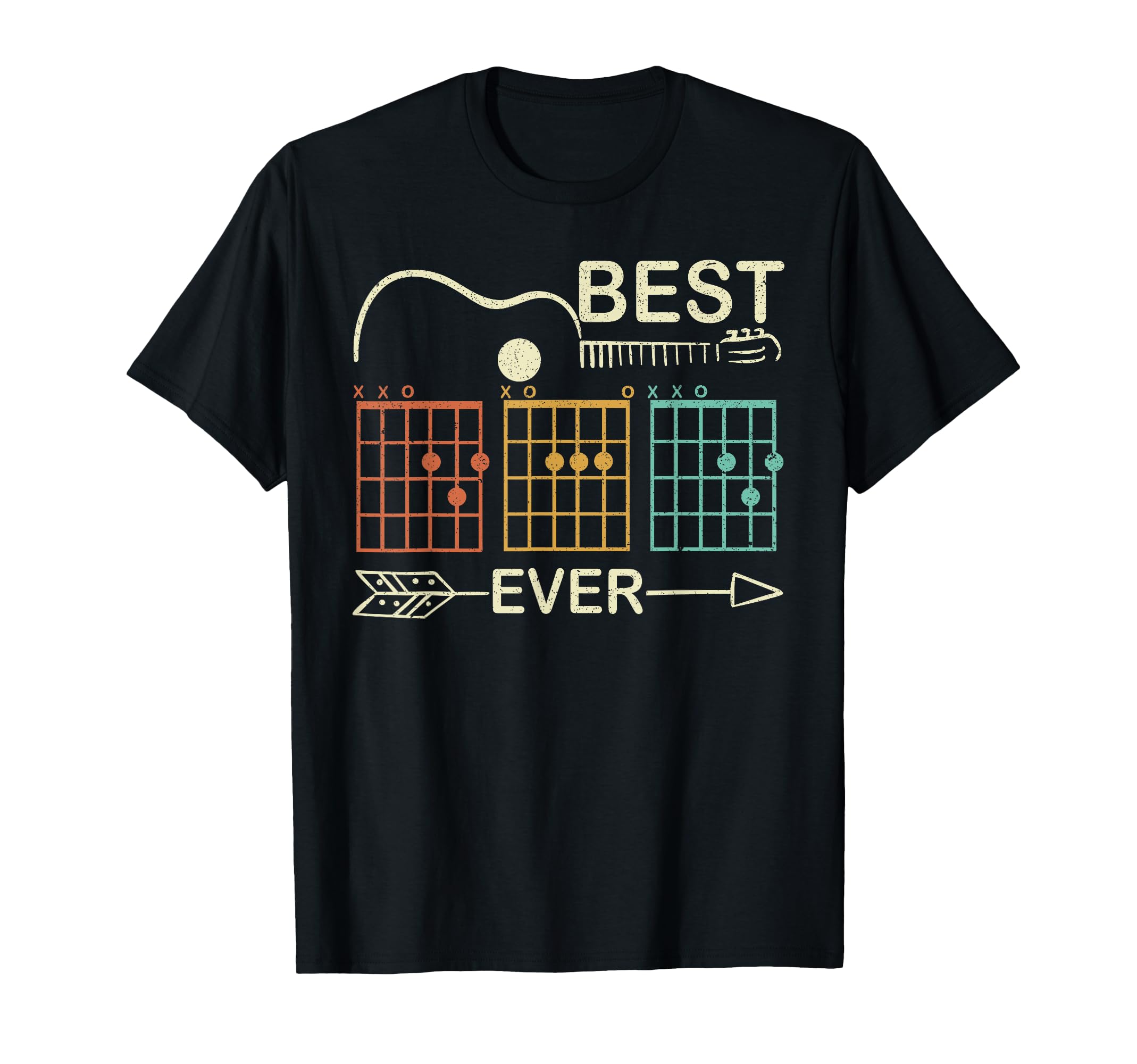 Best Dad Ever D D Chord Guitar Guitarist T-Shirt - Custom Art Print Unisex - T-Shirt, Sweatshirt, Hoodie