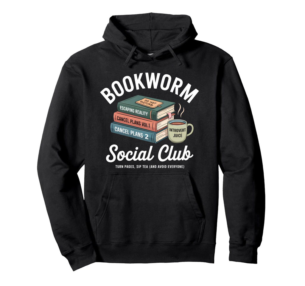 Bookworm Social Club Introvert Love Hoodie - Minimalist Print for Adults - T-Shirt, Sweatshirt, Hoodie