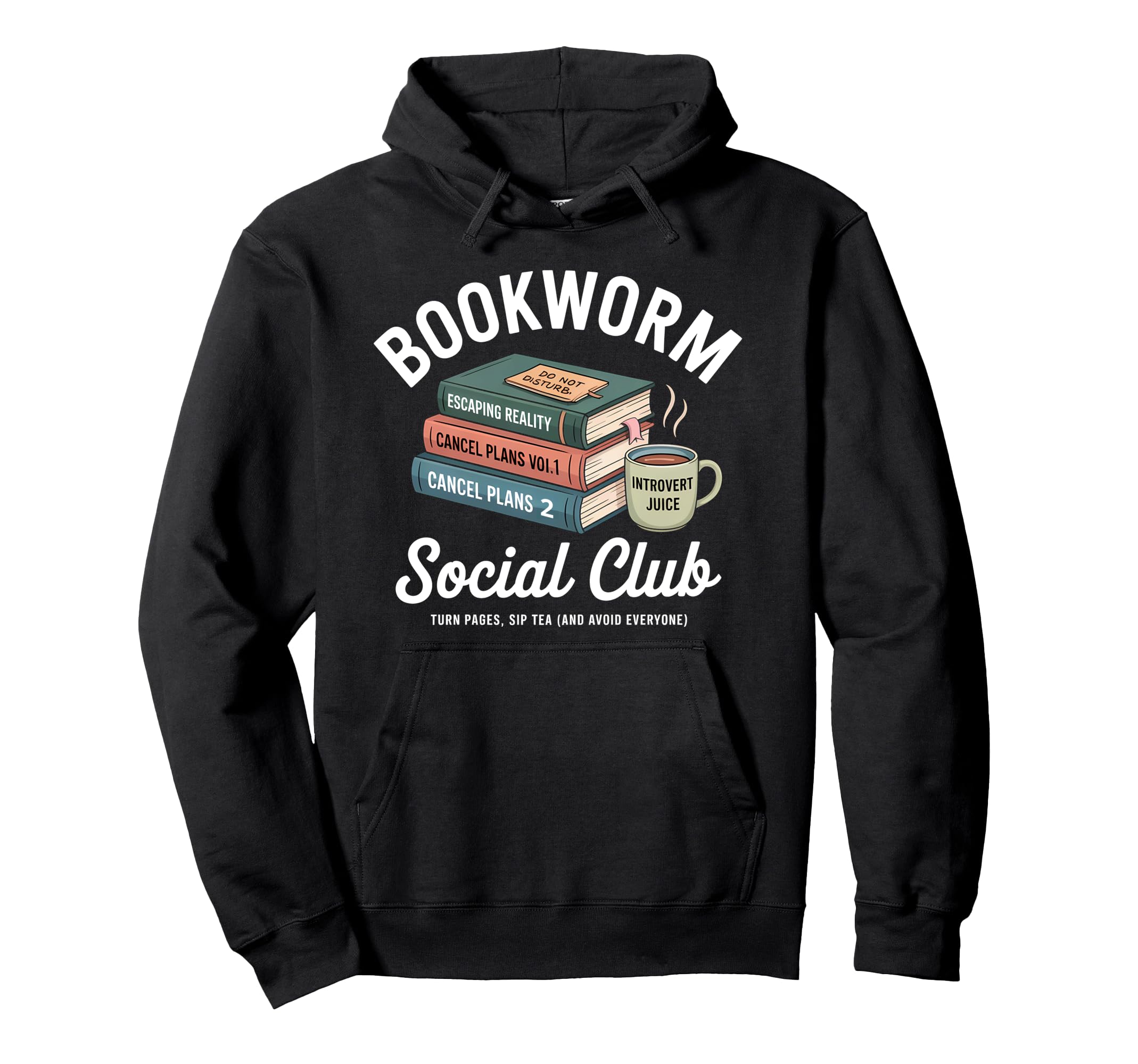Bookworm Social Club Introvert Love Hoodie - Minimalist Print for Adults - T-Shirt, Sweatshirt, Hoodie