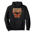 Antisocial Butterfly Funny Irony Hoodie - Unique Graphic for Adults - T-Shirt, Sweatshirt, Hoodie