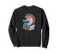 Hedgehog Book Nerd Funny Readers Sweatshirt - Graphic Print Unisex - T-Shirt, Sweatshirt, Hoodie