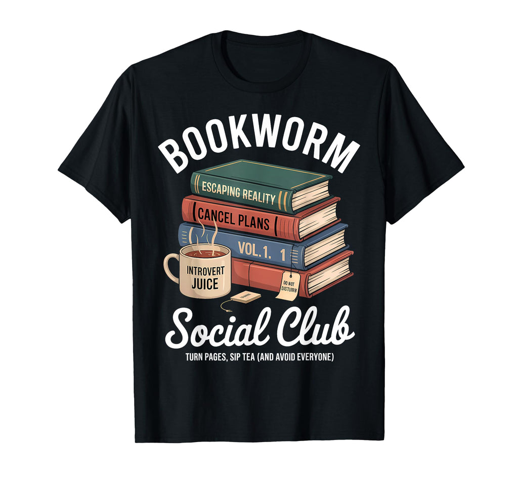 Bookworm Social Club Introvert Love T-Shirt - Aesthetic Graphic for Adults - T-Shirt, Sweatshirt, Hoodie