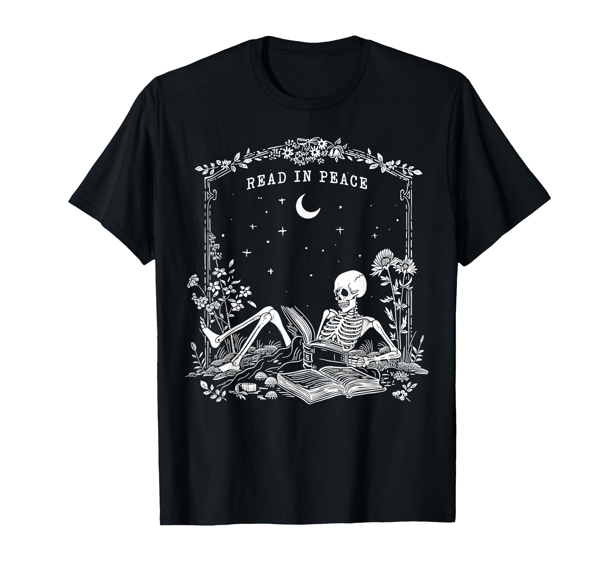 Read Peace Skeleton Reading Book T-Shirt - Streetwear Style for Adults - T-Shirt, Sweatshirt, Hoodie