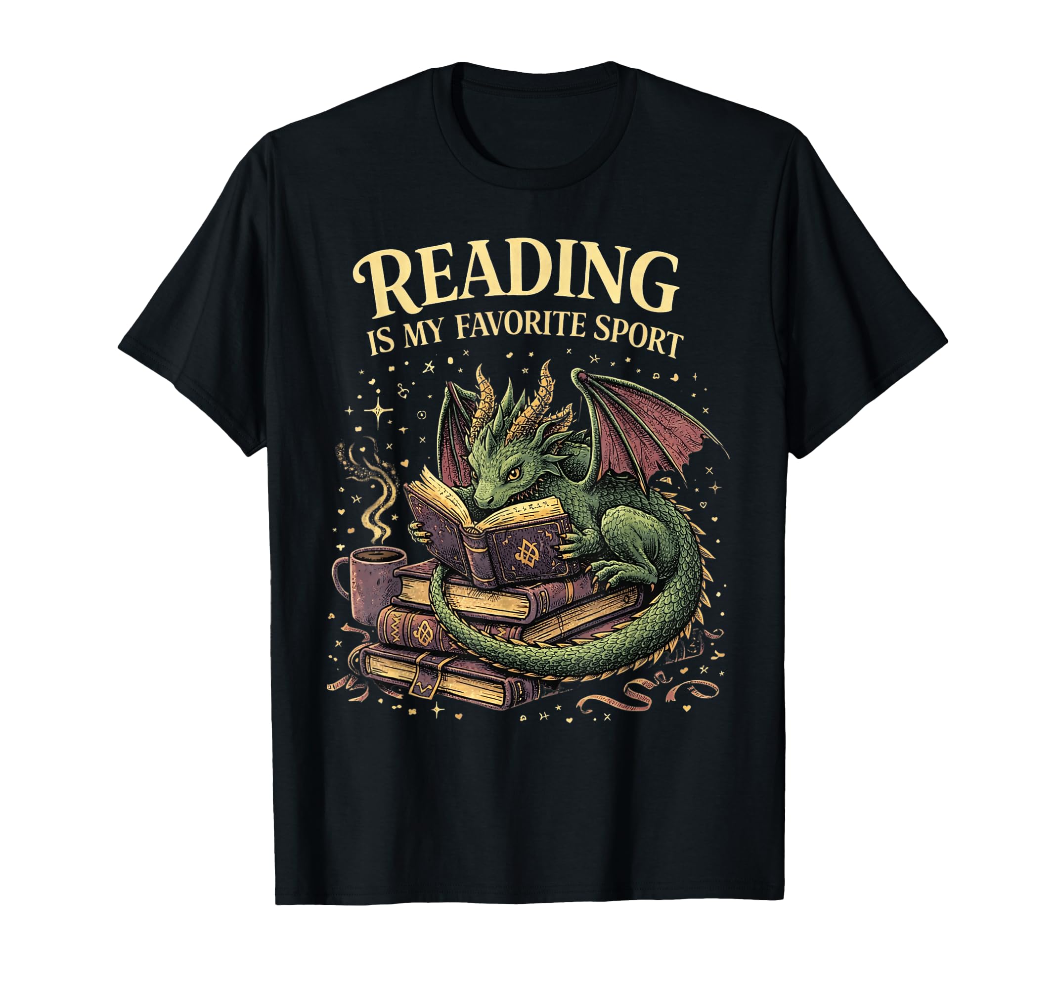 Reading Is My Favorite Sport Dragon T-Shirt - Novelty Apparel Men Women - T-Shirt, Sweatshirt, Hoodie