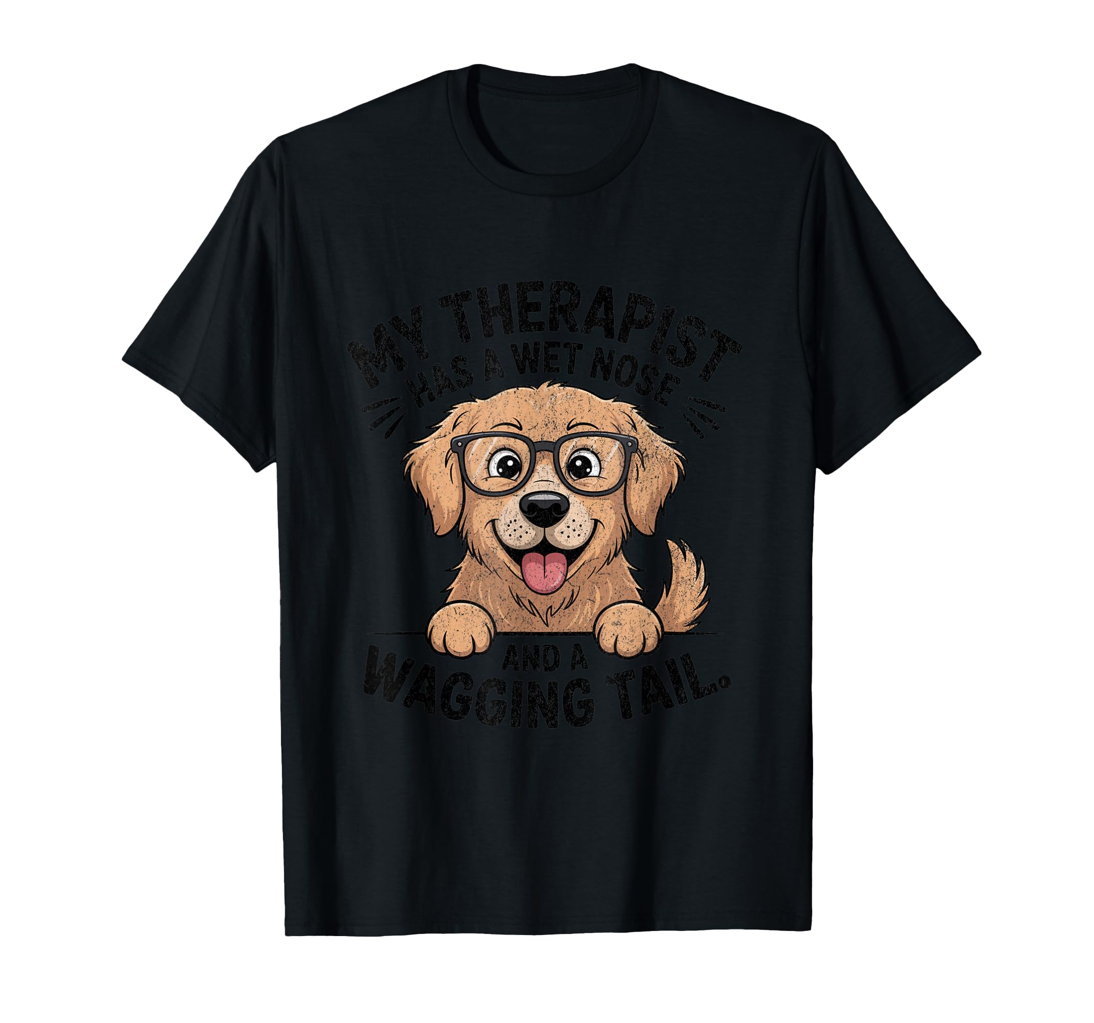 Golden Retriever Therapy Dog Wet Nose T-Shirt - Minimalist Print Men Women - T-Shirt, Sweatshirt, Hoodie