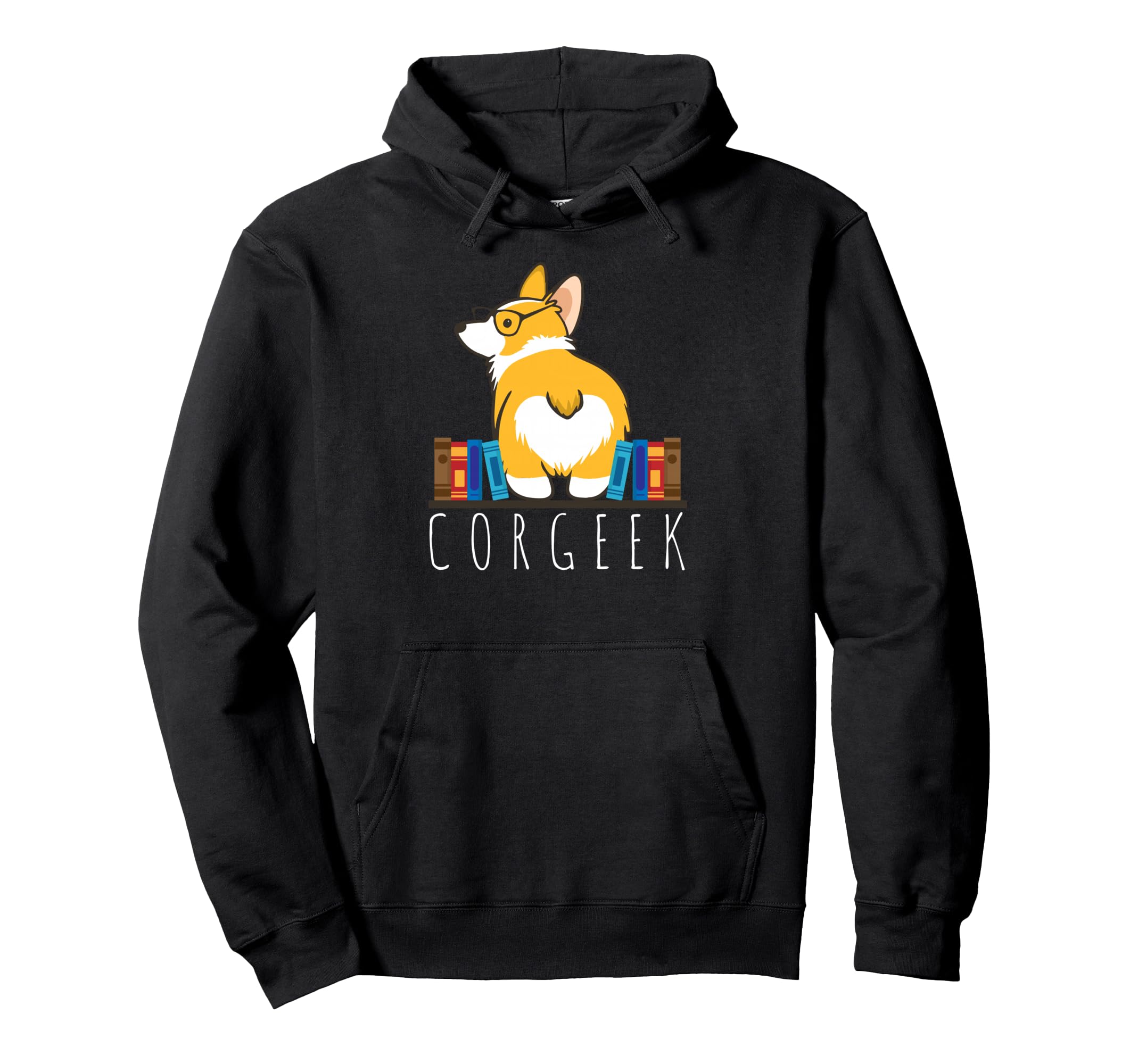 Corgi Corgeek Funny Book Nerd Geek Dog Hoodie - Novelty Apparel Men Women - T-Shirt, Sweatshirt, Hoodie