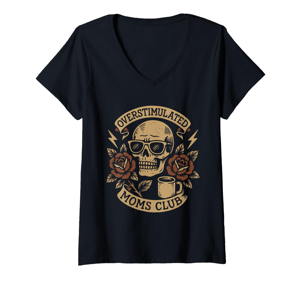 Overstimulated Moms Club Groovy T-Shirt - Fun Novelty Design for Adults - T-Shirt, Sweatshirt, Hoodie