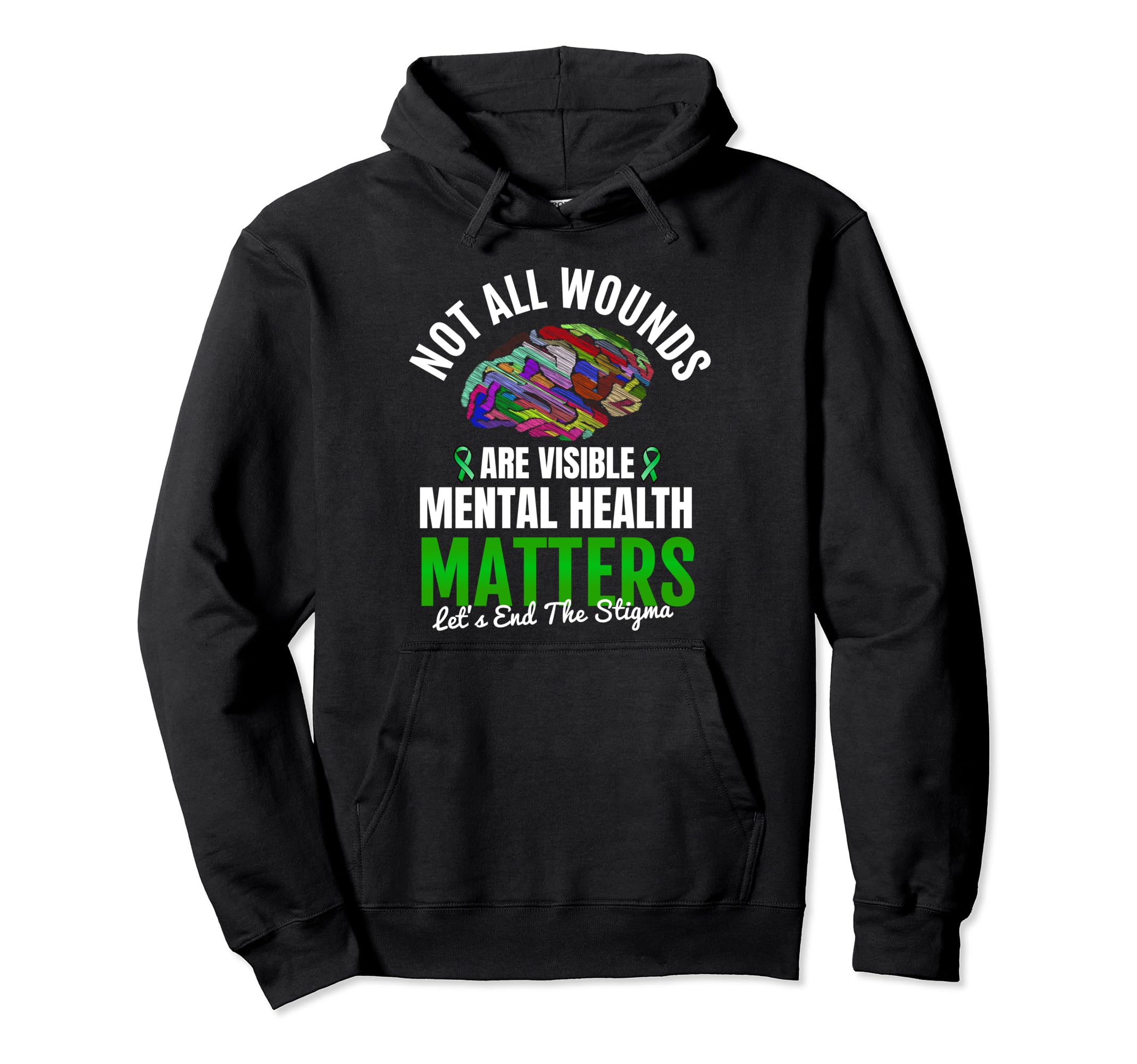Not All Wounds Are Visible Mental Health Hoodie - Minimalist Print Unisex - T-Shirt, Sweatshirt, Hoodie